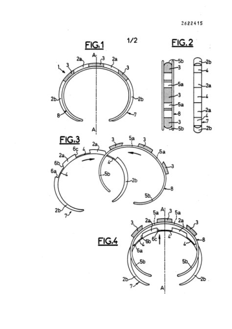 Patent for a piece of jewellery with interchangeable components, filed by Boucheron on 30 October 1987, INPI archives (FR8715122).