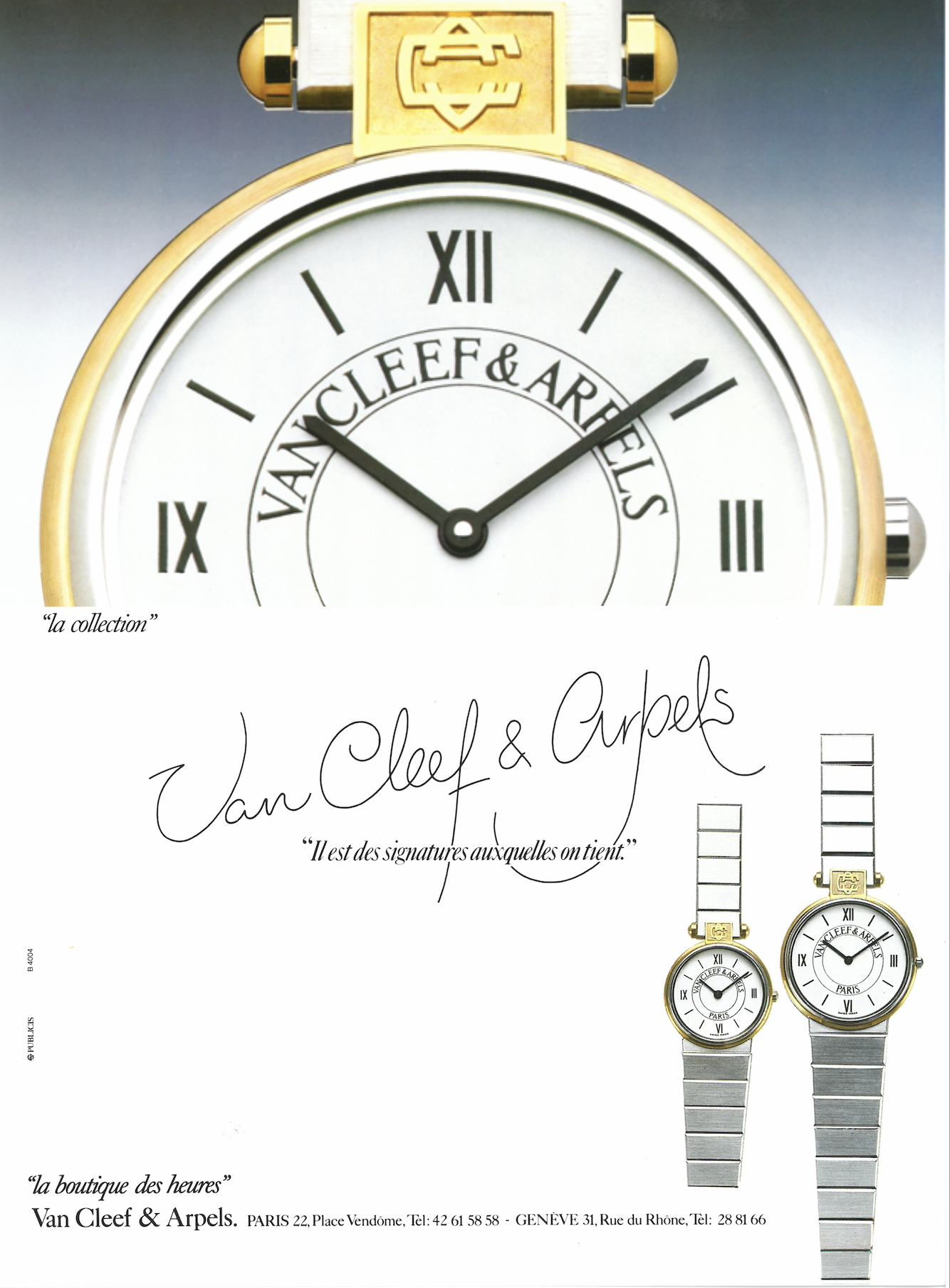 Publicité Van Cleef & Arpels de 1987 Archives Van Cleef et Arpels.