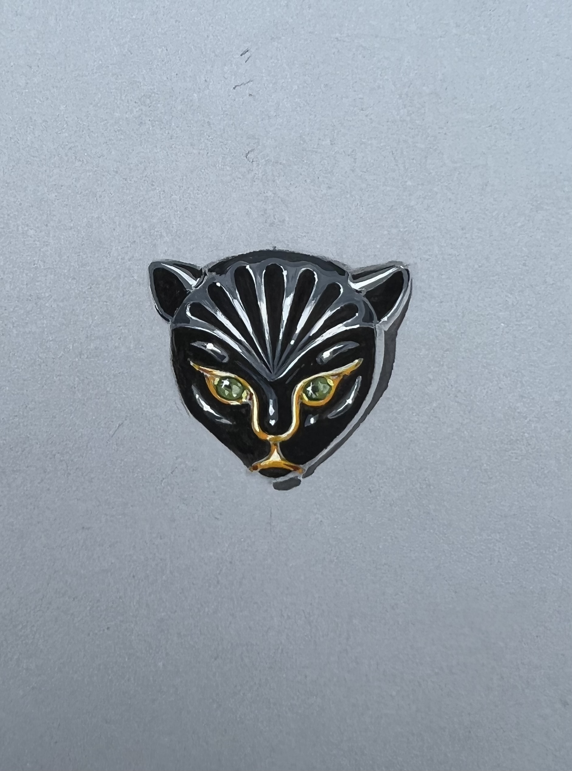 dessin de la broche panthère de Marie-Caroline de brosses pour la maison René Boivin.